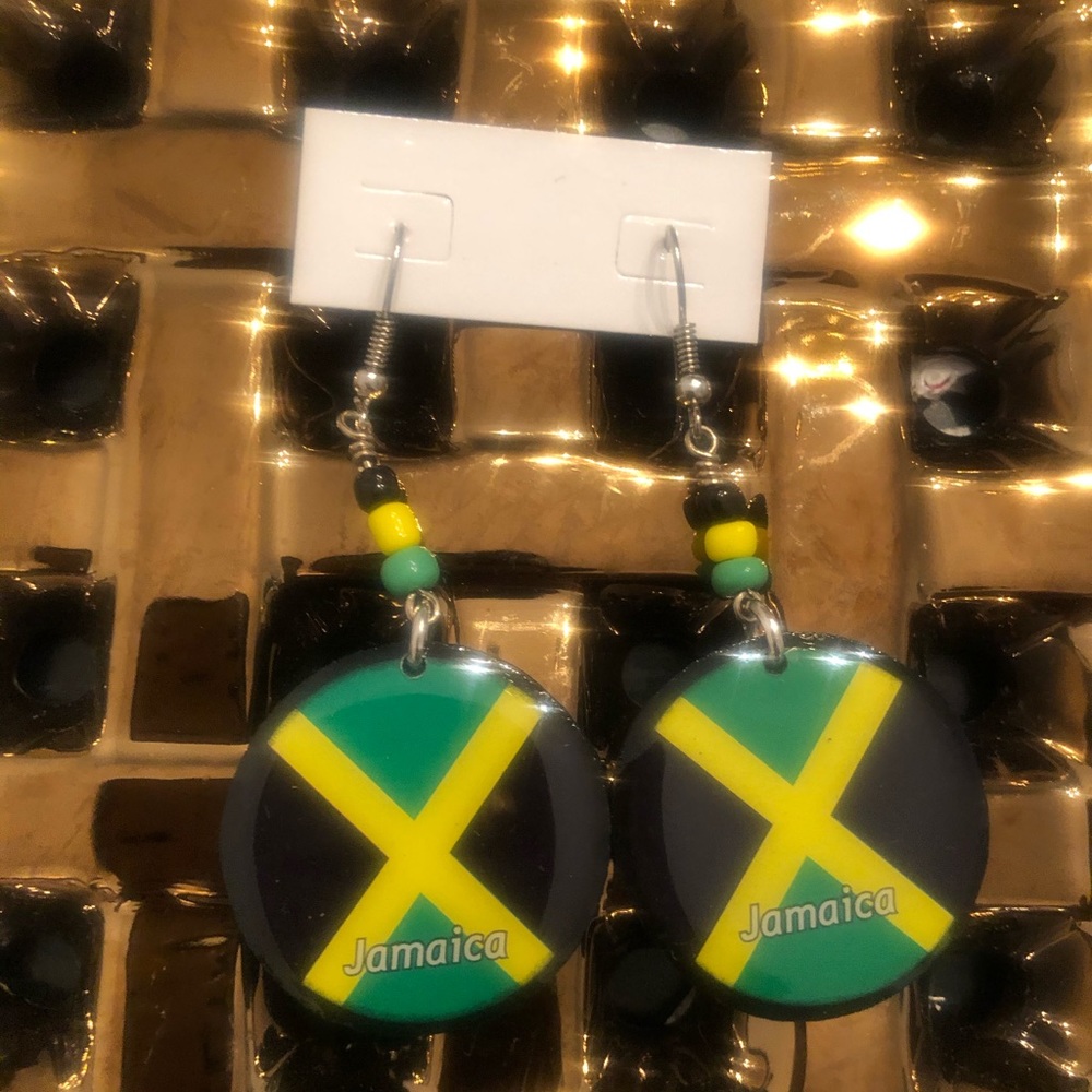 Jamaica flag earrings